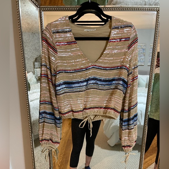 TULAROSA Bree Blouse in Blue Multi Stripe - Picture 3 of 8